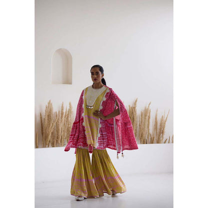 Inej Lakeer Drape Kurta Cape with Sharara (Set of 2)