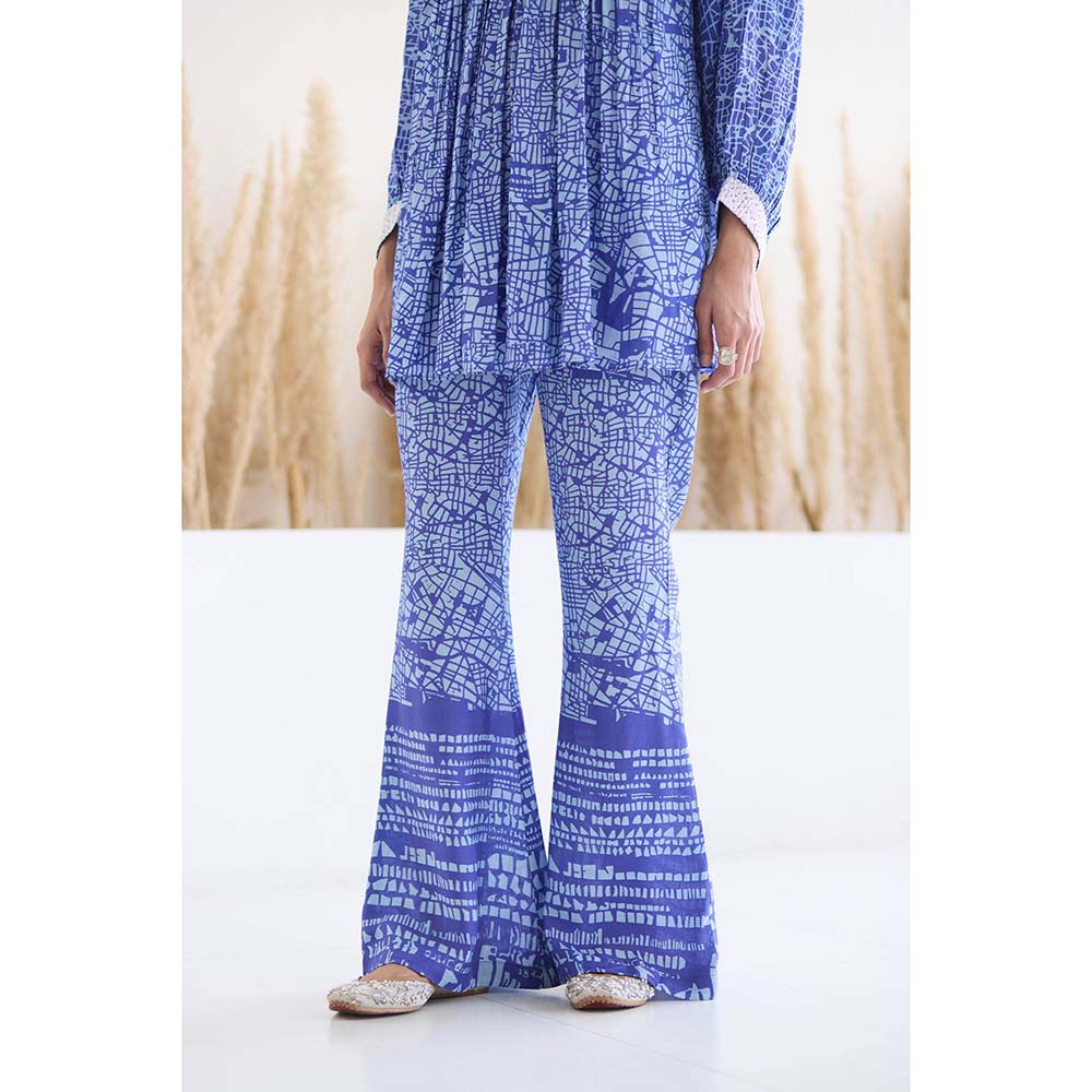 Inej Lakeer Blue Yok Top with Pant (Set of 2)