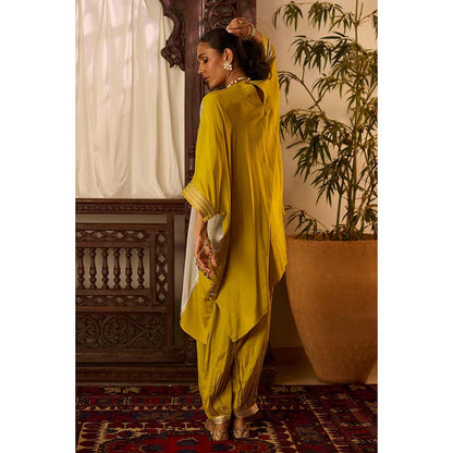 Inej Leher Yellow Kaftan with Salwar (Set of 2)