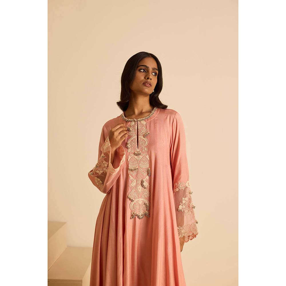 Inej Pink Anarkali with Pant and Dupatta (Set of 3)