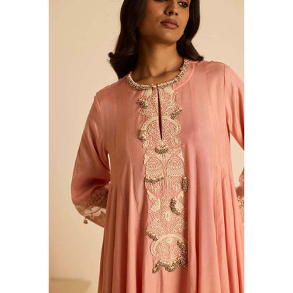 Inej Pink Anarkali with Pant and Dupatta (Set of 3)