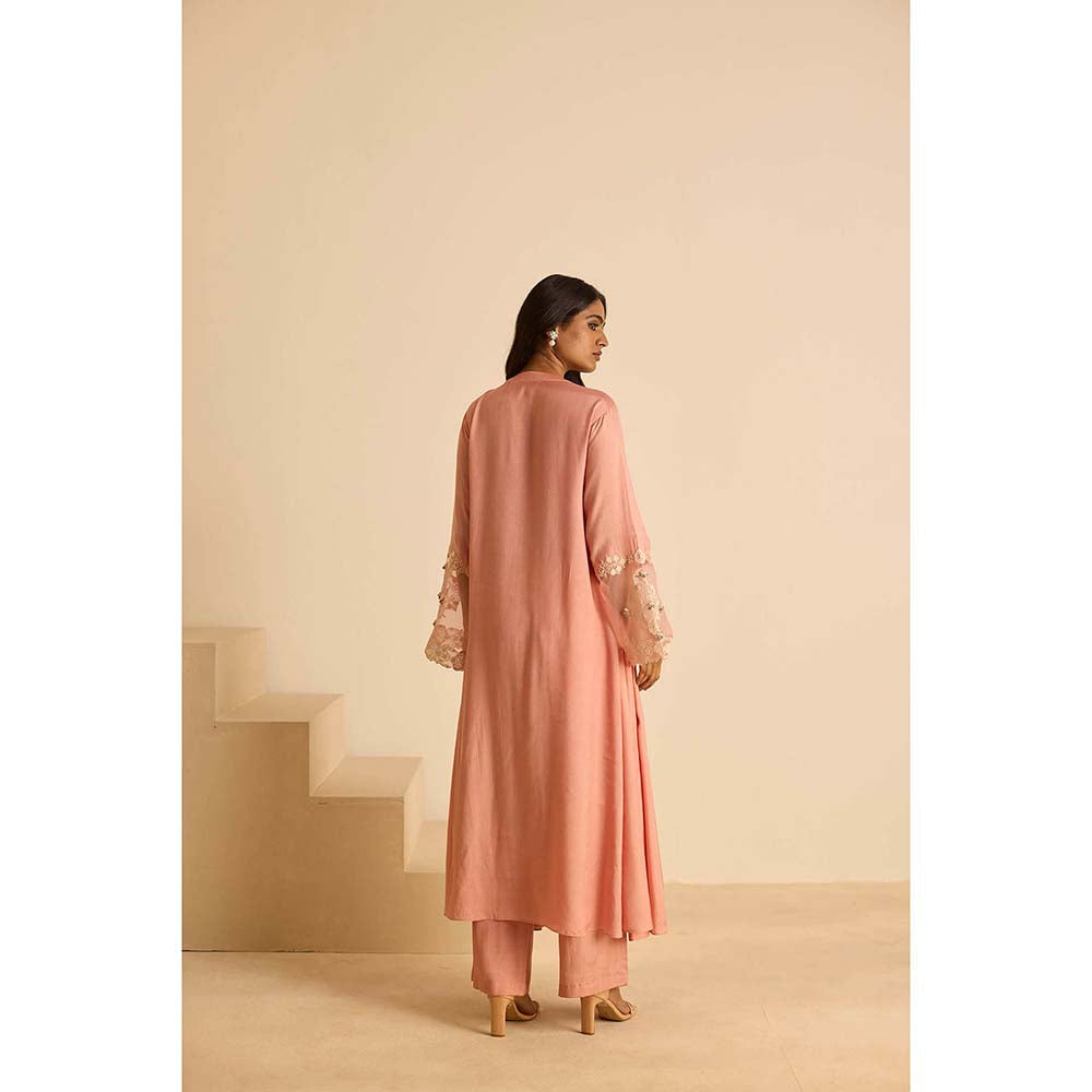 Inej Pink Anarkali with Pant and Dupatta (Set of 3)