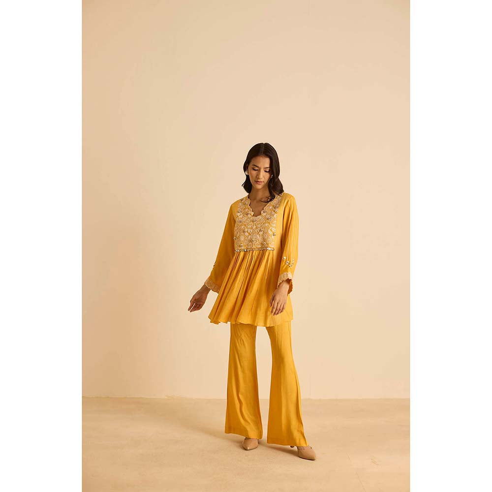 Inej Yellow Yok Top with Pant (Set of 2)