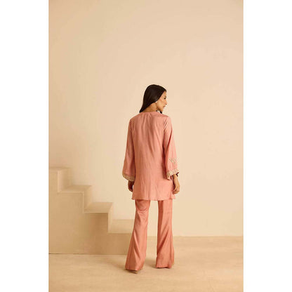 Inej Peach Yok Top with Pant (Set of 2)