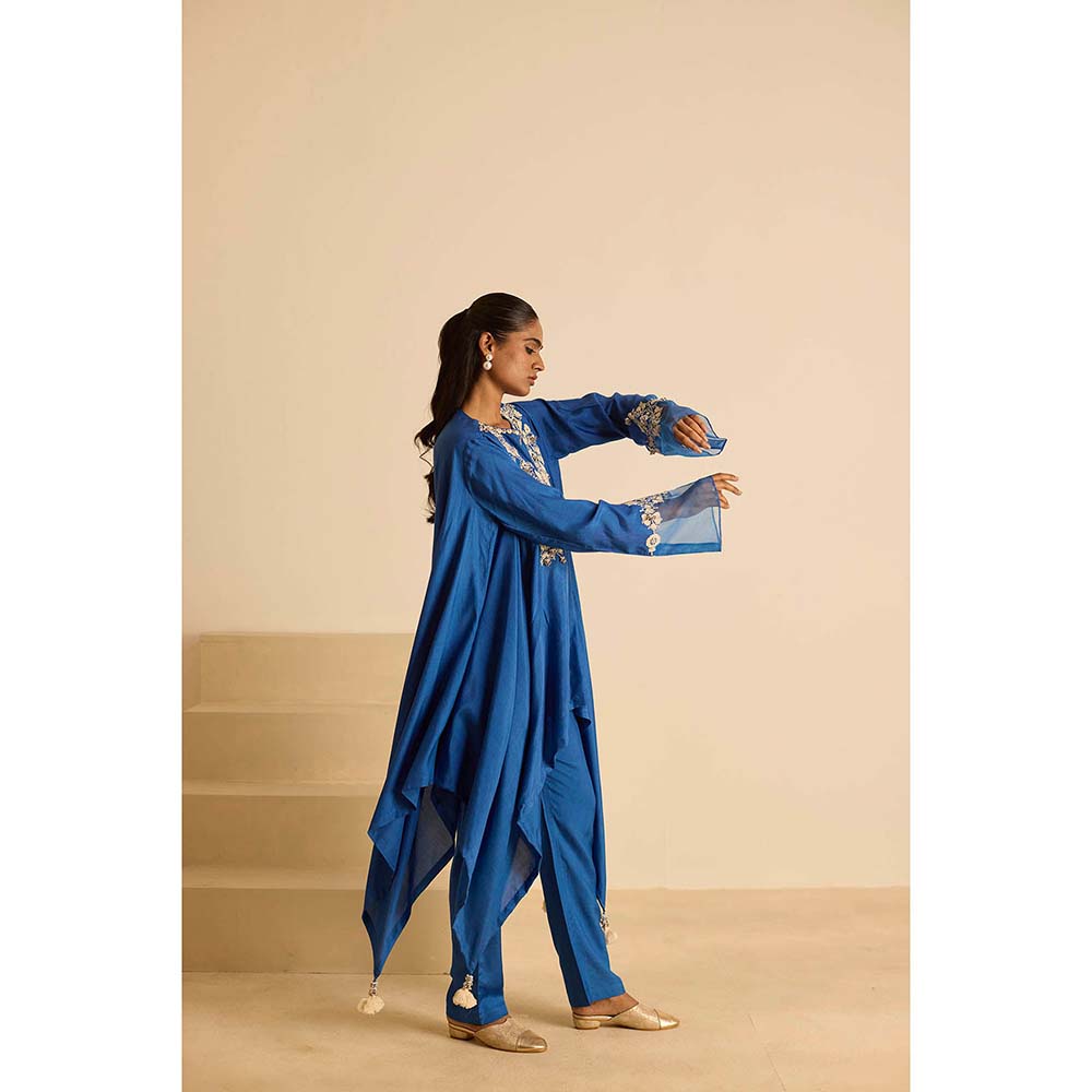 Inej Blue A Line Top with Pant (Set of 2)