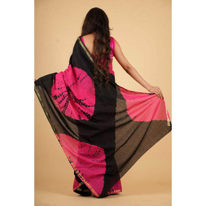Isadora Life Womens Printed Multi-Color Pre-Draped Saree With Unstitched Blouse