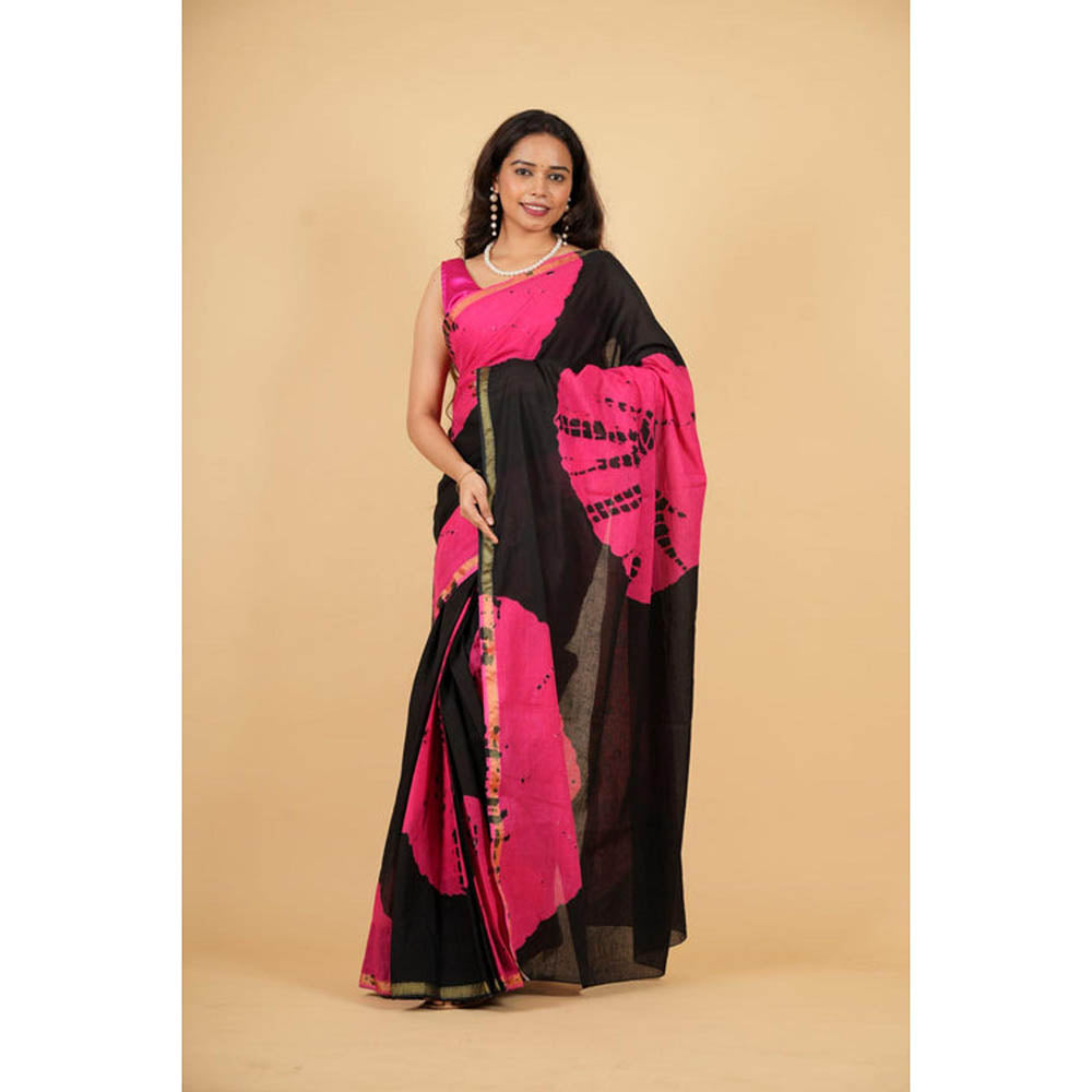 Isadora Life Womens Printed Multi-Color Pre-Draped Saree With Unstitched Blouse