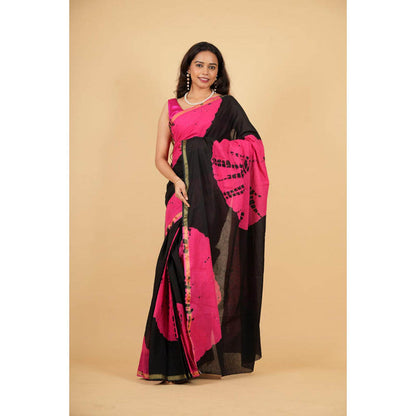 Isadora Life Womens Printed Multi-Color Pre-Draped Saree With Unstitched Blouse