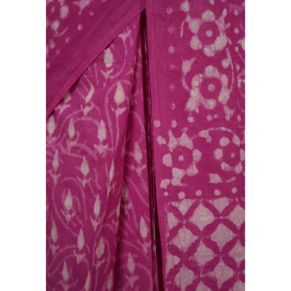 Isadora Life Womens Printed Purple Pre-Draped Saree With Unstitched Blouse