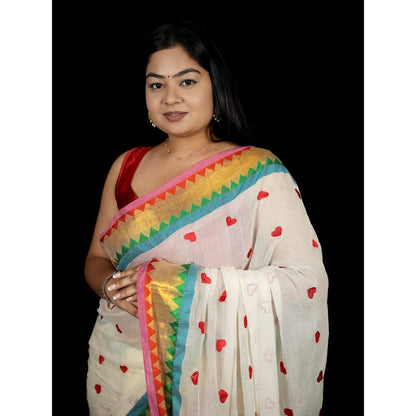 Isadora Life Multi-Color Geometric Pre-draped Saree With Unstitched Blouse