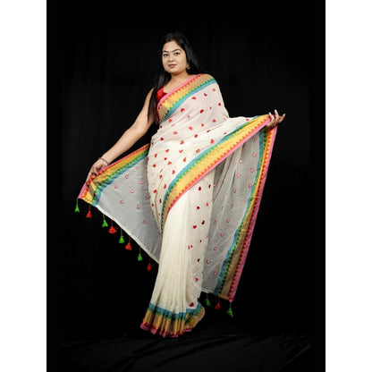 Isadora Life Multi-Color Geometric Pre-draped Saree With Unstitched Blouse