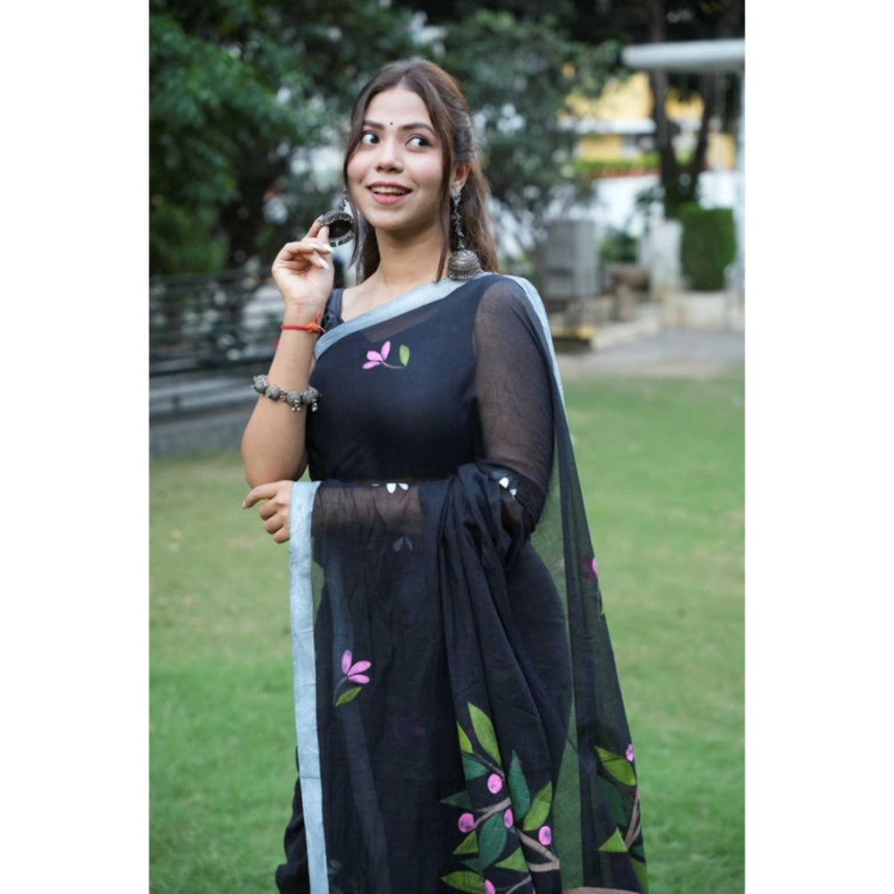 Isadora Life Shakuntala Hand Painted Saree with Unstitched Blouse
