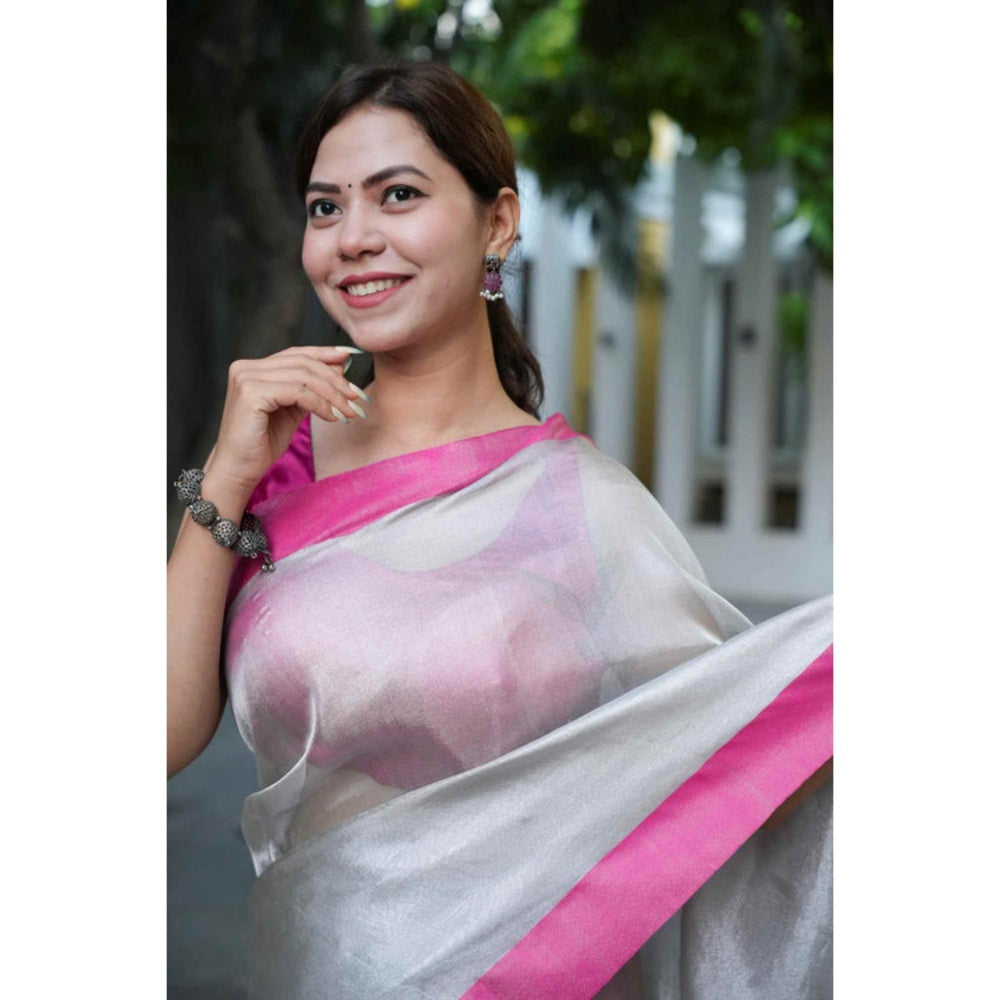 Isadora Life Soft Tissue Saree with Unstitched Blouse