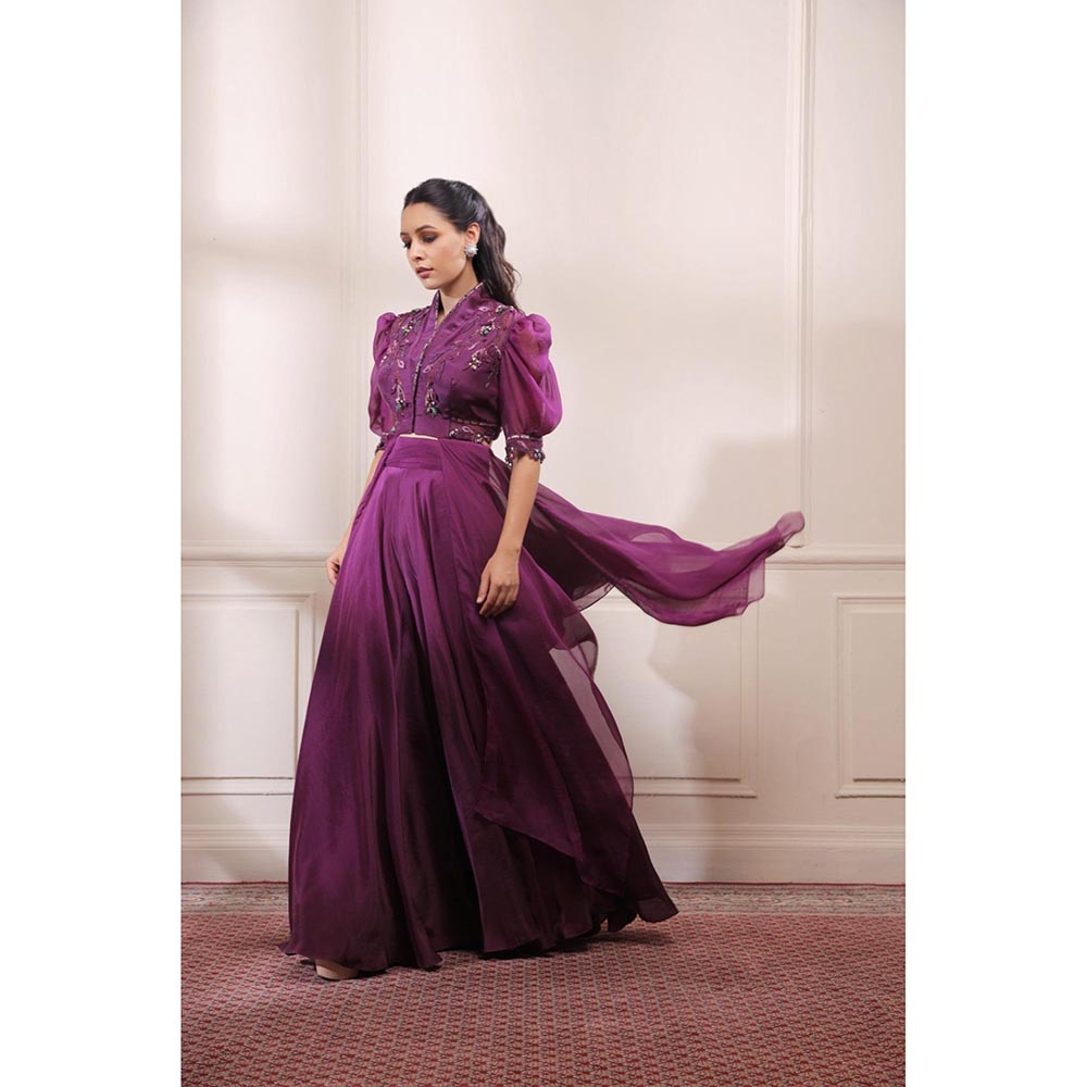 ISHA GUPTA TAYAL Amethyst Purple Sharara with Asymmetric Hem Kurta