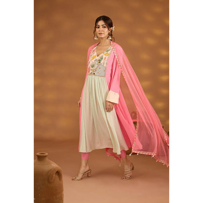 ISHA GUPTA TAYAL Pink Kamdhenu Gulabi Anarkali and Pant with Dupatta
