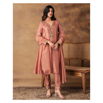 ISHA GUPTA TAYAL Pink Shyaamras Silk Embroidered Kurta and Pant with Dupatta and Inner