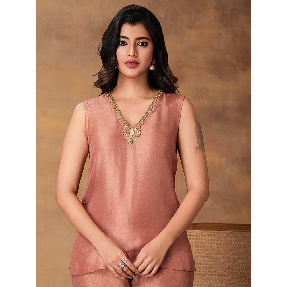 ISHA GUPTA TAYAL Pink Shyaamras Silk Embroidered Kurta and Pant with Dupatta and Inner