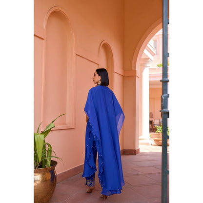 ISHA GUPTA TAYAL Blue Hoor Kurta and Pant with Jacket