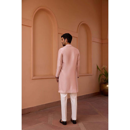 ISHA GUPTA TAYAL Dusty Pink Dori and Hand Embroidered Kurta and Pant Set