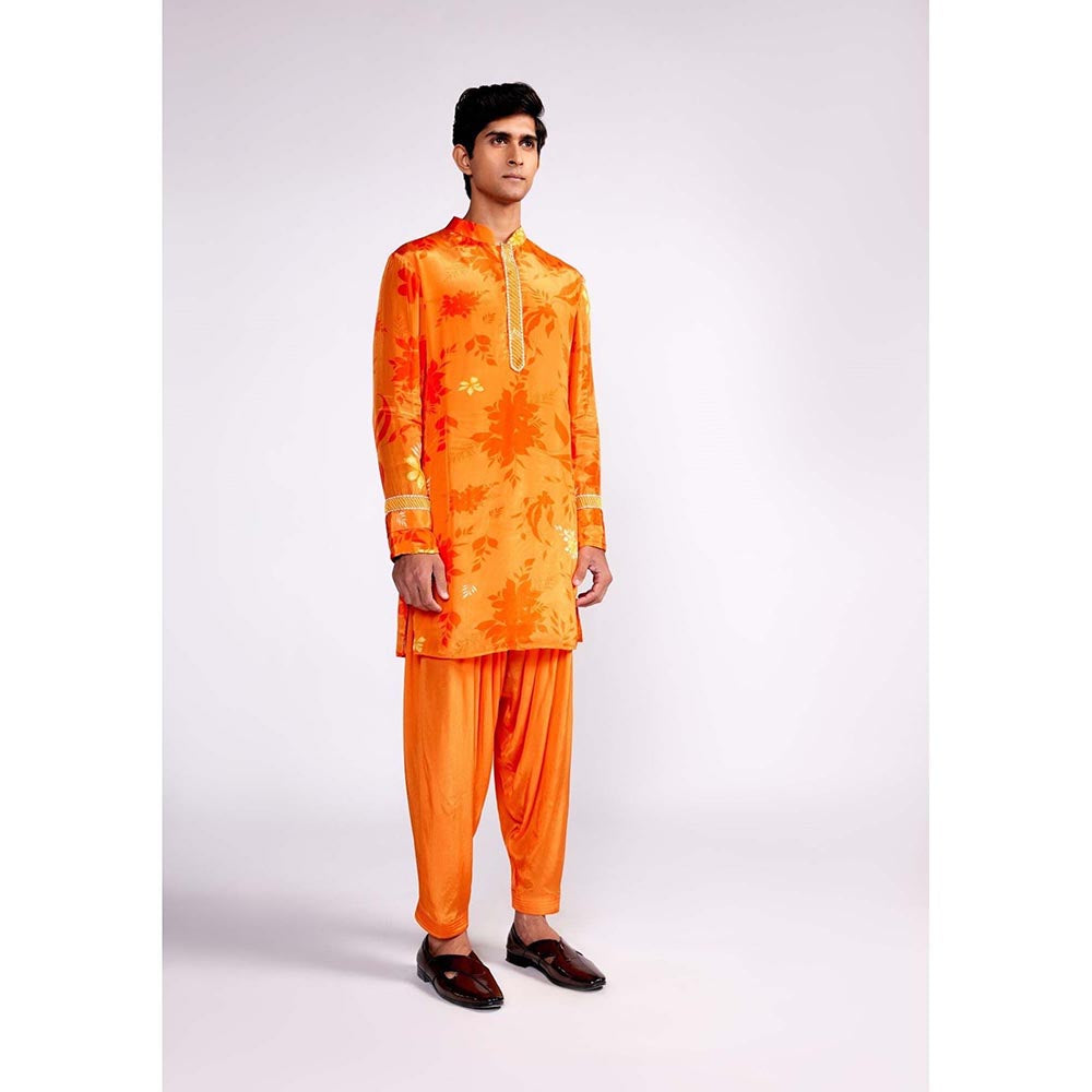 ISHA GUPTA TAYAL Orange Floral Printed Kurta