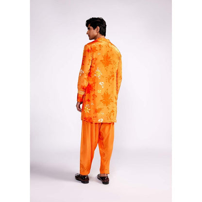 ISHA GUPTA TAYAL Orange Floral Printed Kurta