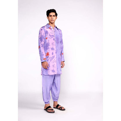 ISHA GUPTA TAYAL Purple Printed Kurta and Salwar Set