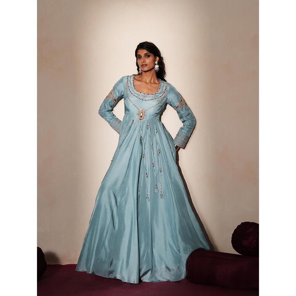 ISHA GUPTA TAYAL Metallic Surahi Embroidered Anarakli Gown