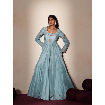 ISHA GUPTA TAYAL Metallic Surahi Embroidered Anarakli Gown