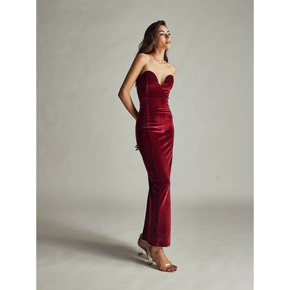 IT GIRL Alessandra Maroon Dress