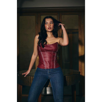 IT GIRL Women Wine Cowgirl Corset Top