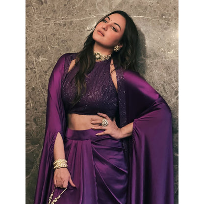 ITRH Violeta Cape with Crop Top and Skirt (Set of 3)