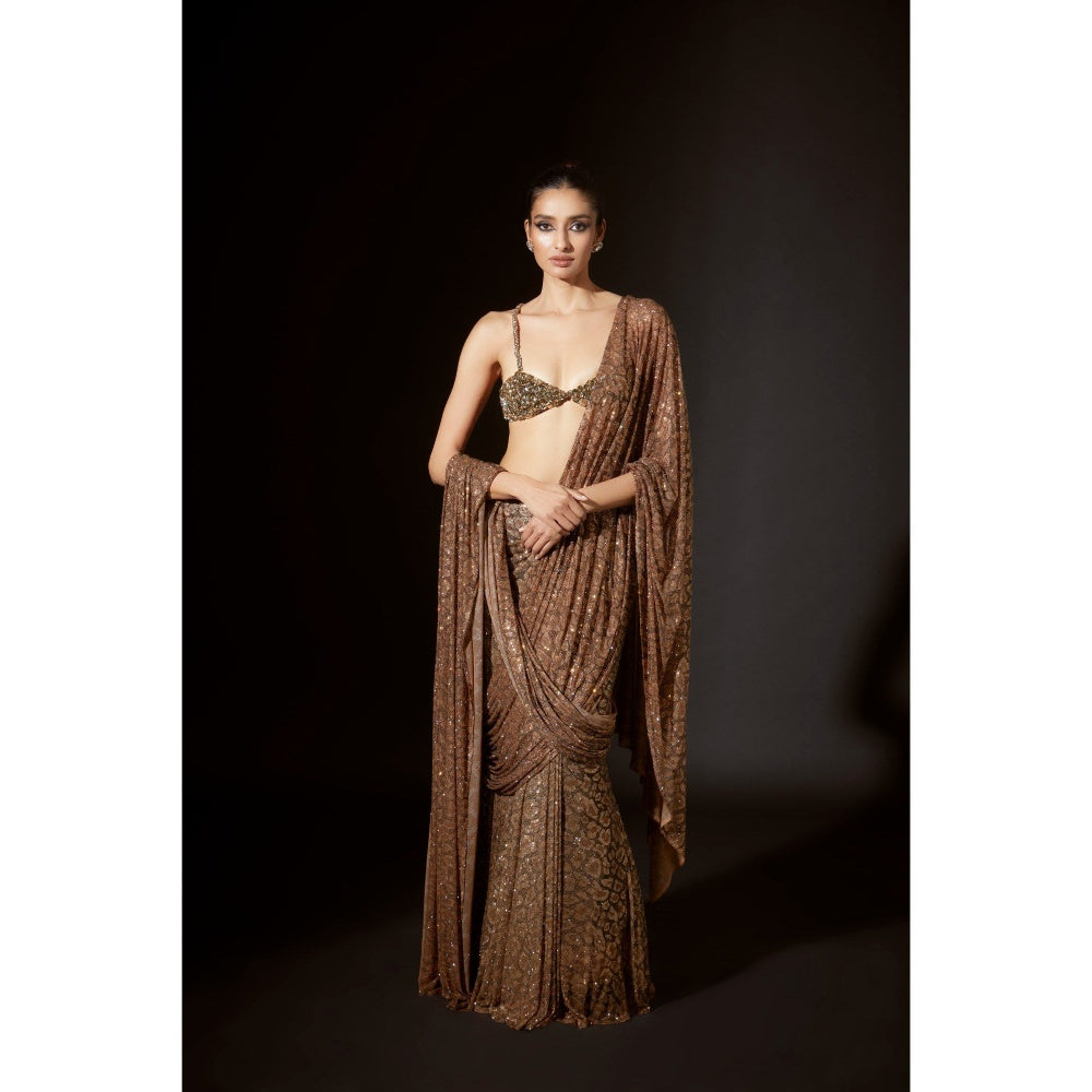 ITRH Ancient Glyphs Saree with Stitched Blouse