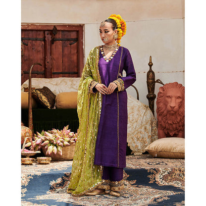 ITRH Arghwani Kurta with Pant and Dupatta (Set of 3)