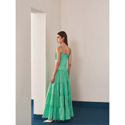 Ivory Rose Green Nova Maxi Dress