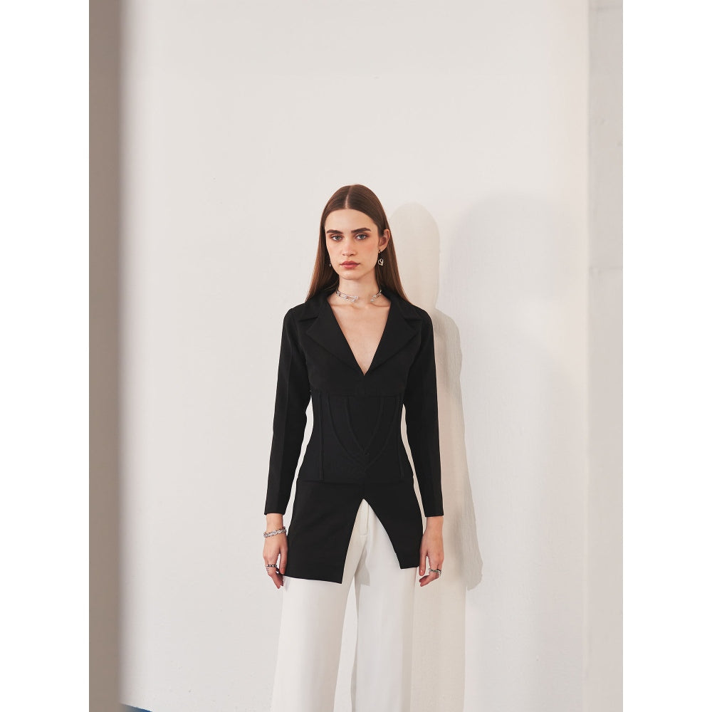 Ivory Rose Black Eclipse Tux Blazer