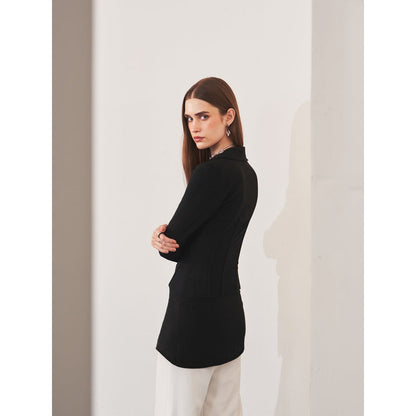 Ivory Rose Black Eclipse Tux Blazer