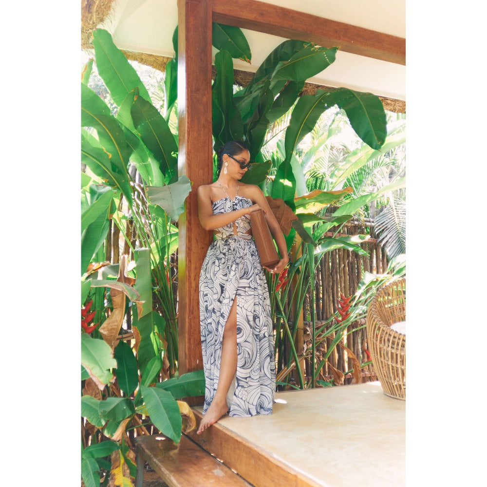 Ivory Rose White Ebb And Flow Maxi Dress