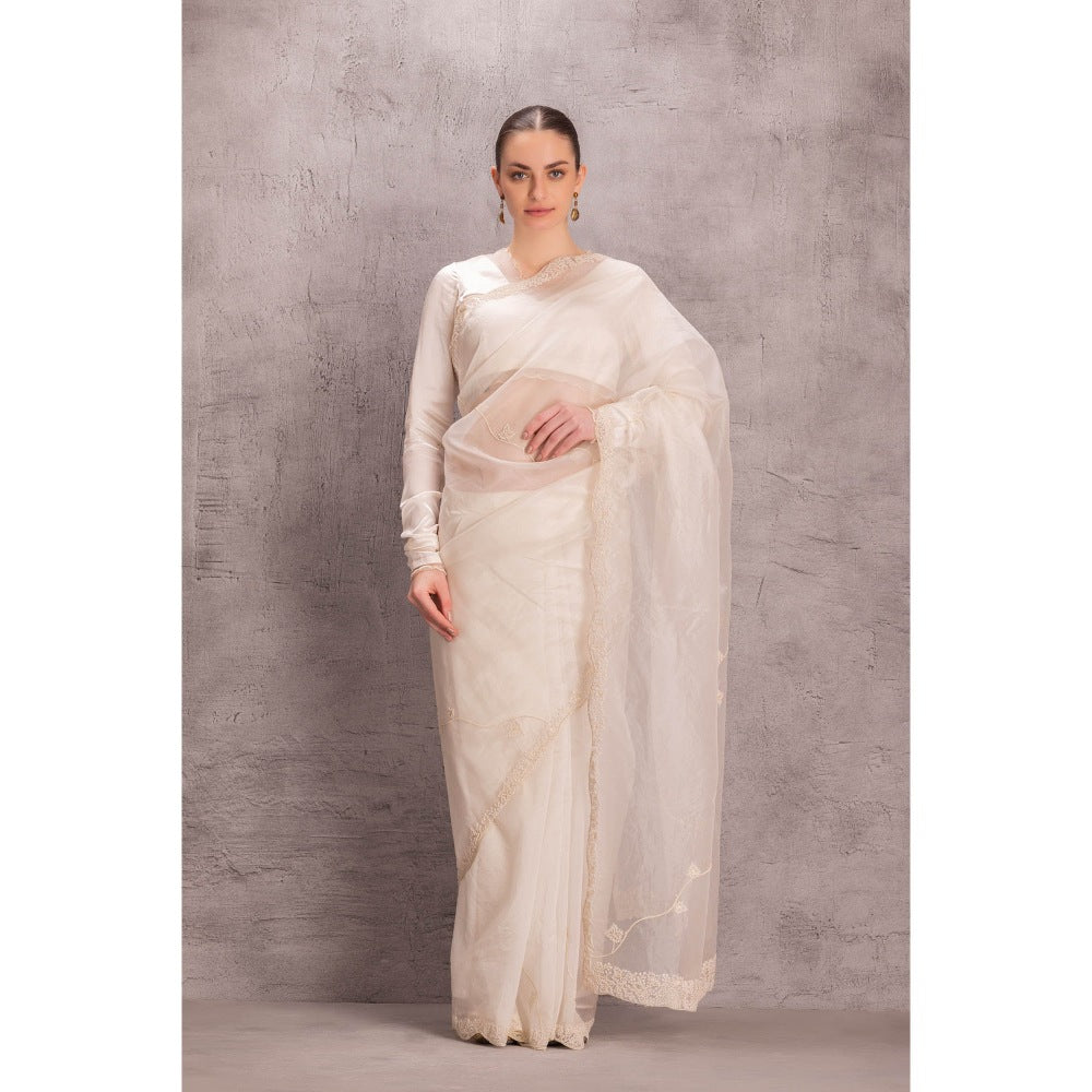 Janki India Womens Embellished Pure Silk Saree with Stitched Blouse & Underskirt
