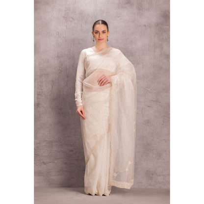 Janki India Womens Embellished Pure Silk Saree with Stitched Blouse & Underskirt