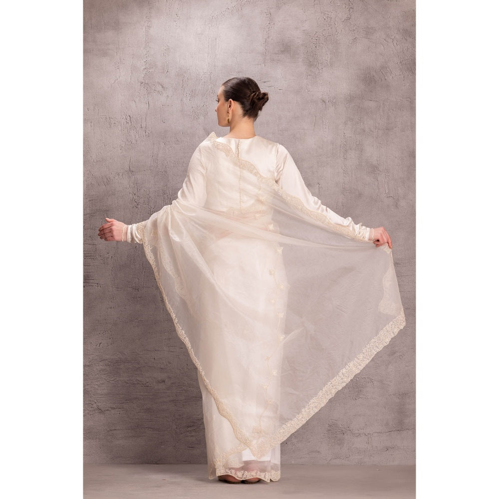 Janki India Womens Embellished Pure Silk Saree with Stitched Blouse & Underskirt