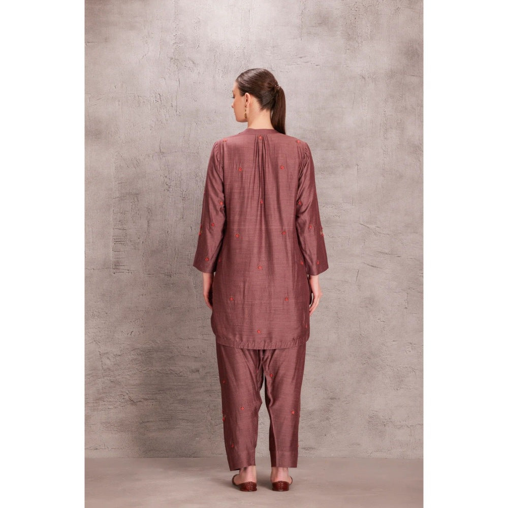 Janki India Mauve Move Munga Silk Kurta with Salwar (Set of 2)