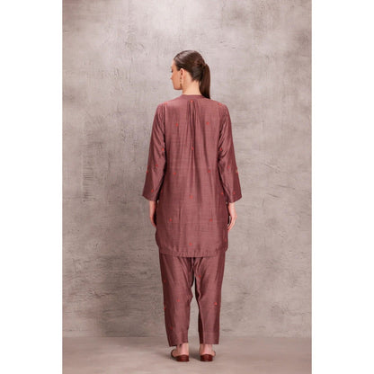 Janki India Mauve Move Munga Silk Kurta with Salwar (Set of 2)