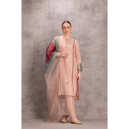 Janki India Rose Gold Kurta with Pant and Dupatta (Set of 3)
