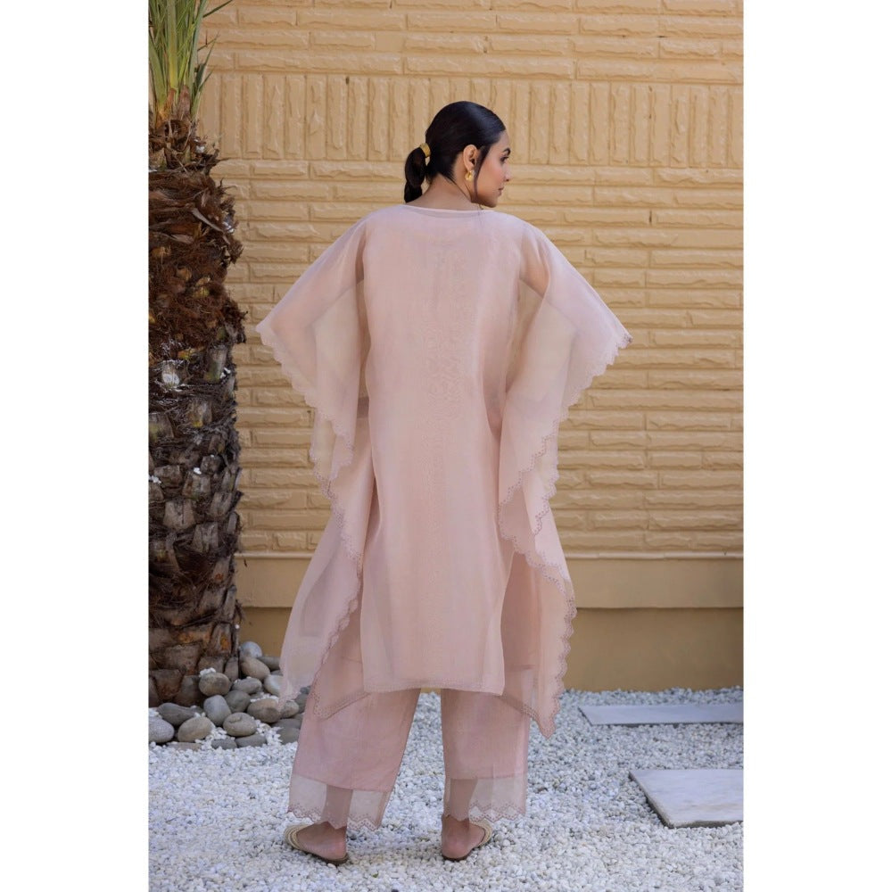 Janki India Pink Kaftan with Pant (Set of 2)