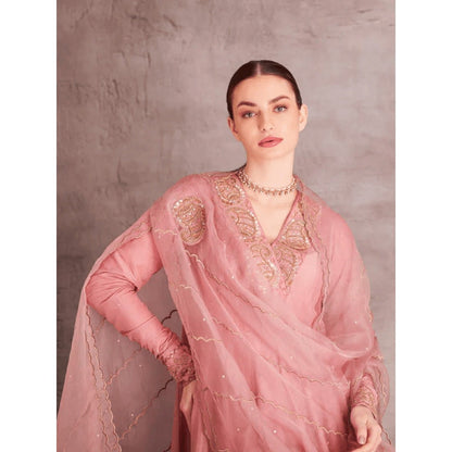 Janki India Baby Pink Anarkali with Pant and Dupatta (Set of 3)