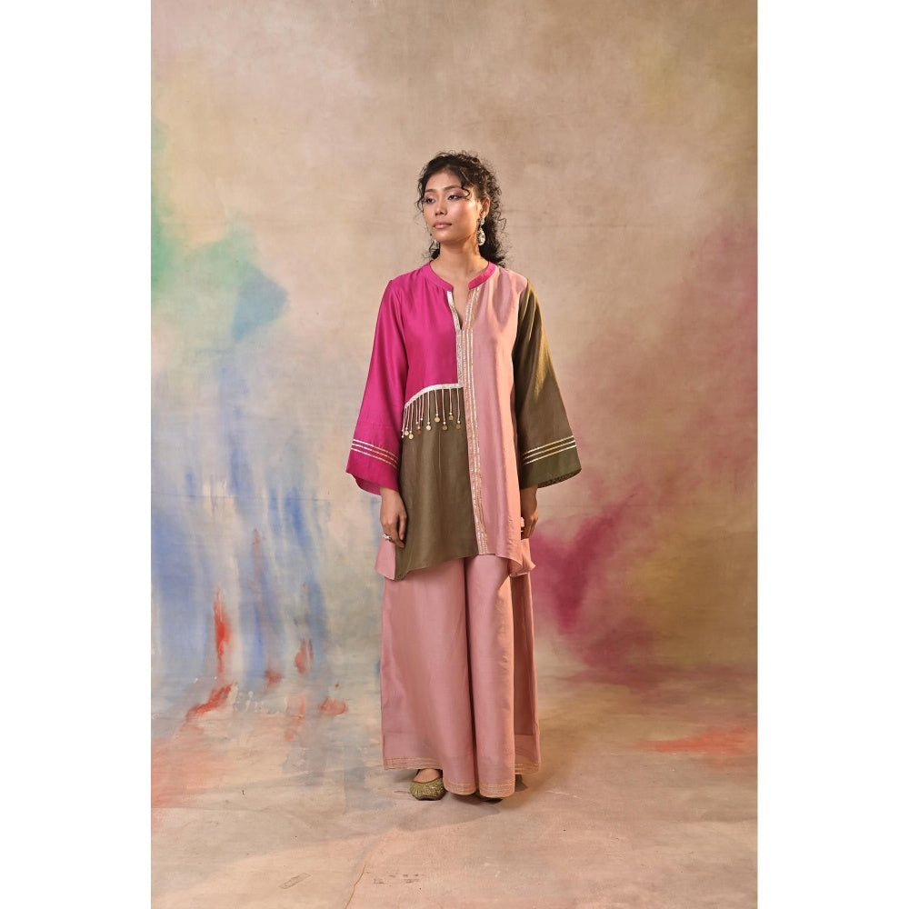 Jasashi Multicoloured Kurta with Palazzo (Set of 2)