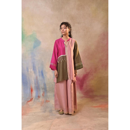 Jasashi Multicoloured Kurta with Palazzo (Set of 2)