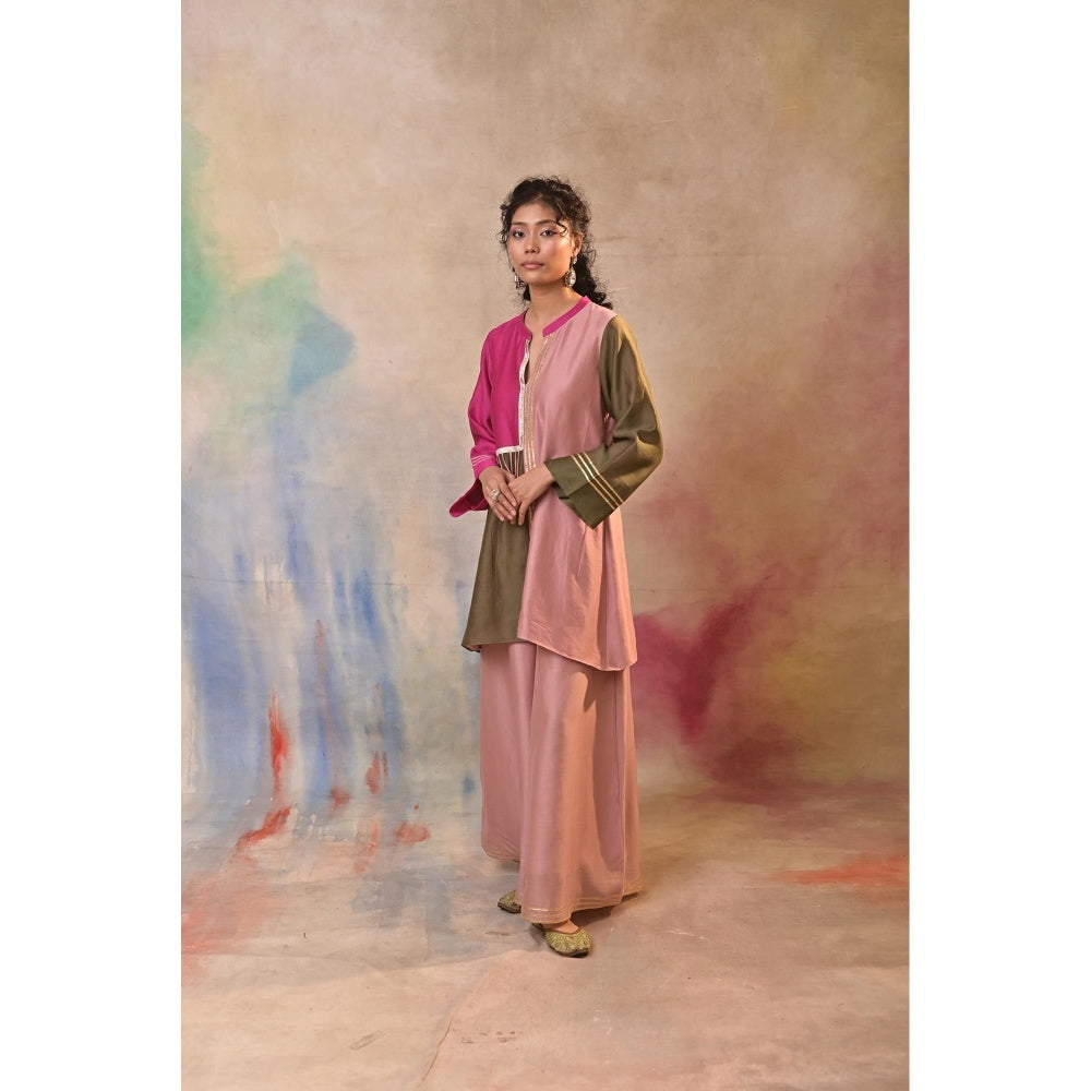 Jasashi Multicoloured Kurta with Palazzo (Set of 2)