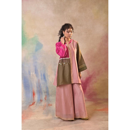 Jasashi Multicoloured Kurta with Palazzo (Set of 2)