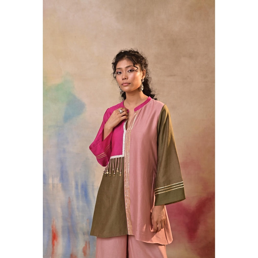 Jasashi Multicoloured Kurta with Palazzo (Set of 2)